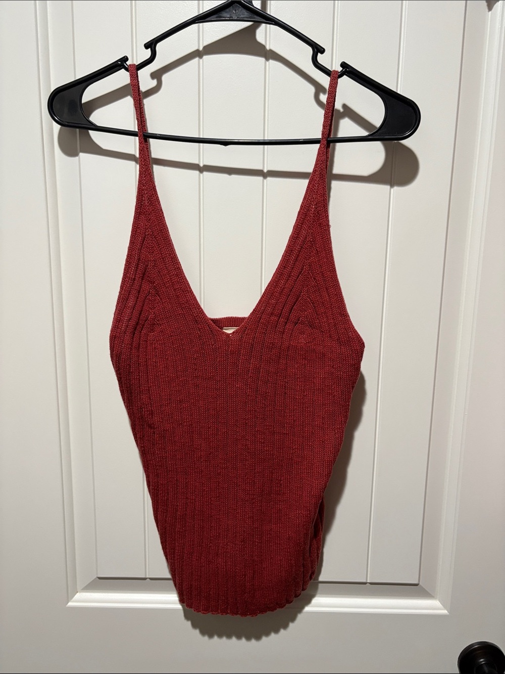Roxy Women's Deep Red Knit V-Neck Cami - Picture 3 of 4